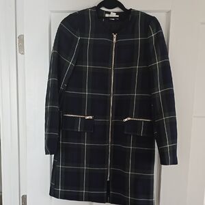 H & M Plaid Zip-Up Coat